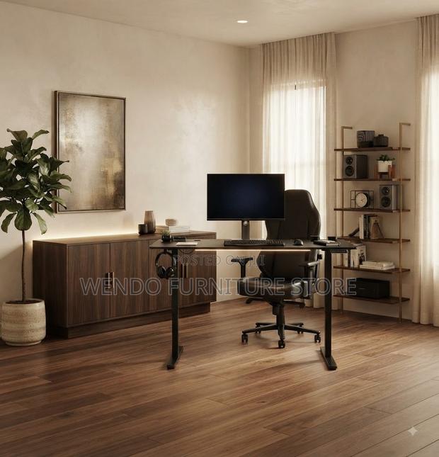 Office Desk; 140CM Black Adjustable Ergonomic Home Desk - thumbnail 3