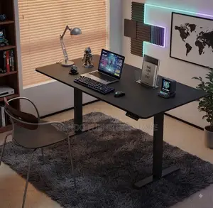 Office Desk; 140CM Black Adjustable Ergonomic Home Desk