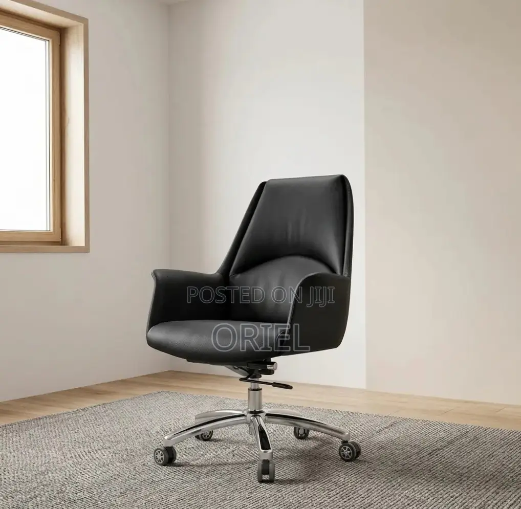 Office Chair : Premium Mid-Back Leather Office Chair
