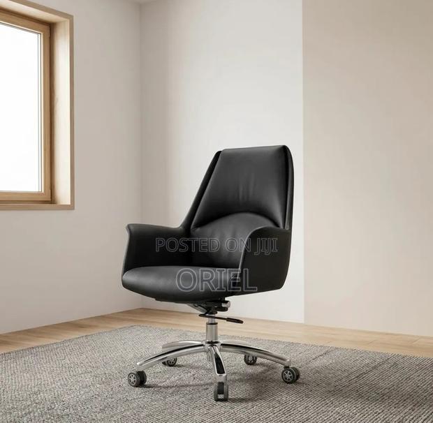 Office Chair : Premium Mid-Back Leather Office Chair - thumbnail 6