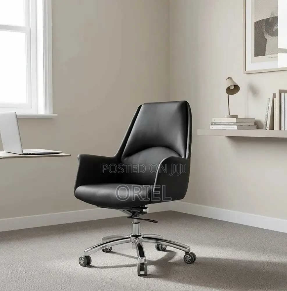 Office Chair : Premium Mid-Back Leather Office Chair