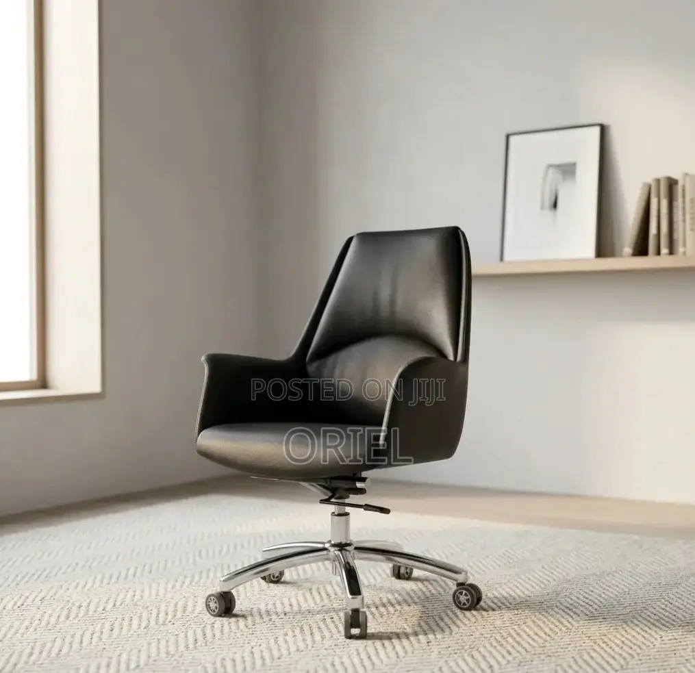 Office Chair : Premium Mid-Back Leather Office Chair