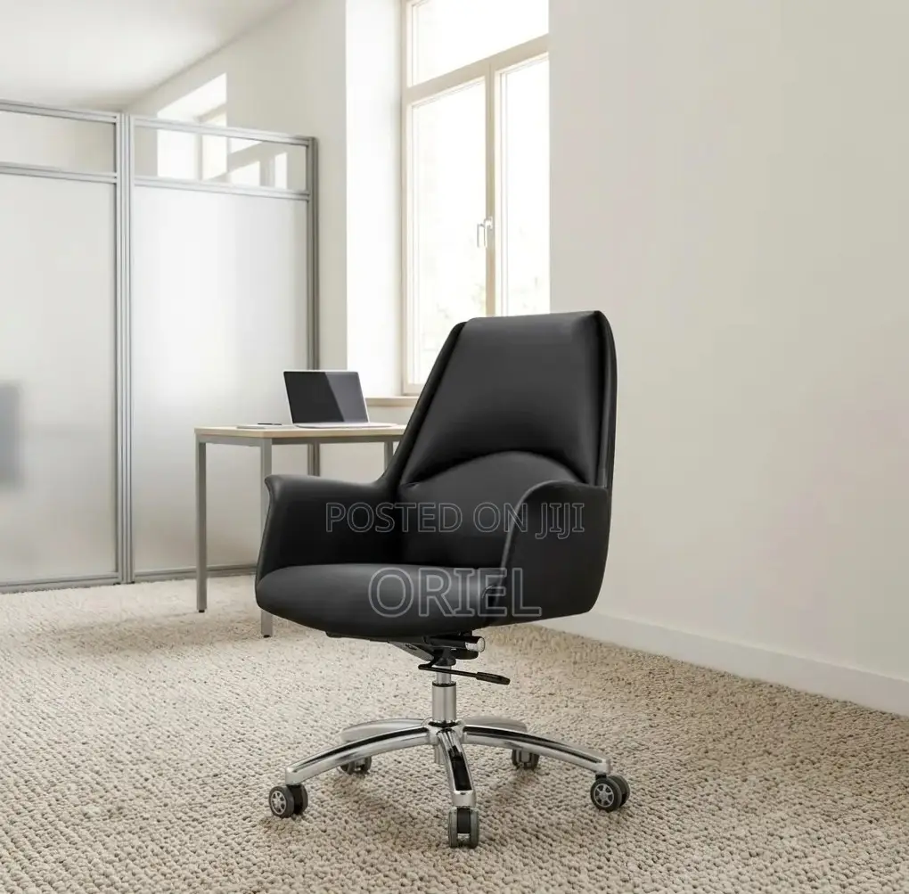 Office Chair : Premium Mid-Back Leather Office Chair