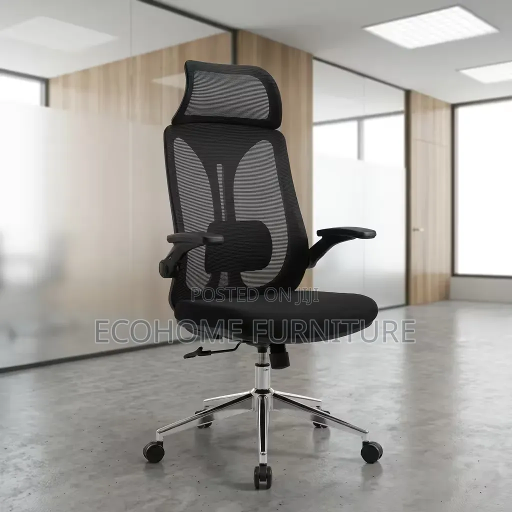 Office Chair Ergonomic Mesh With Headrest Lumbar Support