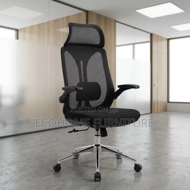 Office Chair Ergonomic Mesh With Headrest Lumbar Support