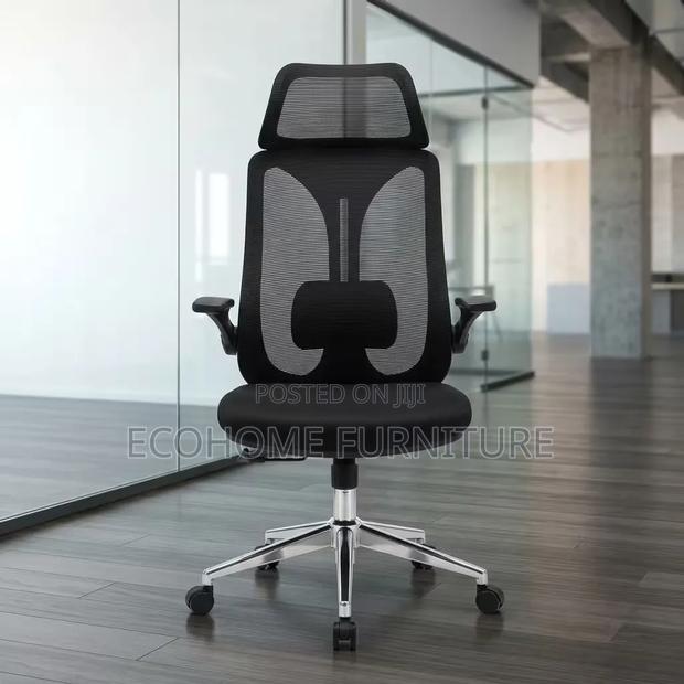 Office Chair Ergonomic Mesh With Headrest Lumbar Support - thumbnail 2