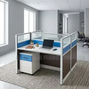Office Workstation 2 Way Staff Desk With Partition