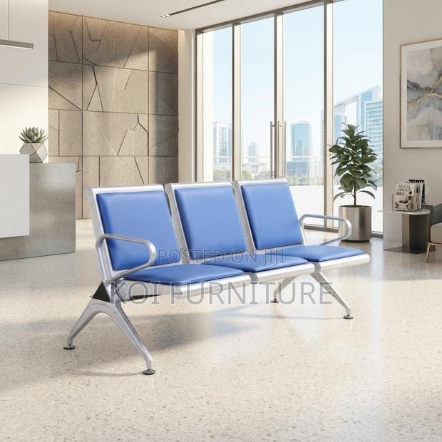Office Bench; Three Seaters Leather Reception Bench Seat - thumbnail 3
