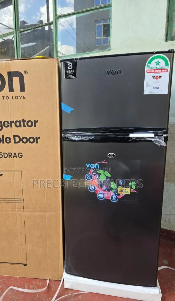 Von 125L Double Door Fridge – Direct Cool