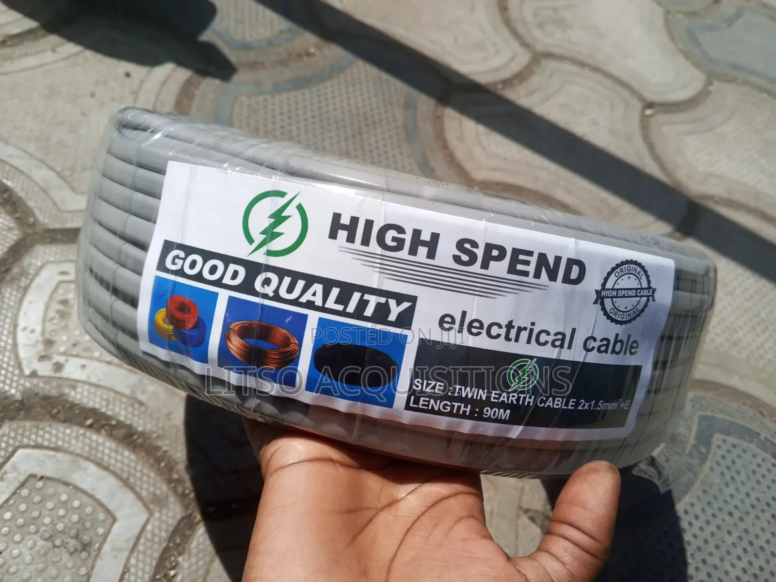 High Spend Twin Earth Electrical Cable 2x1.5mm2 – 90M