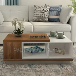 Modern Wooden White Coffee Table With Storage - Excellent Condition