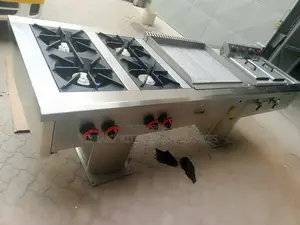Combined Cooking Unit – 4 Burner, Griddle Double Electric Fryer