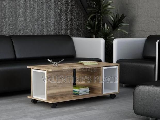 Modern Rolling Coffee Table With Storage - thumbnail 2