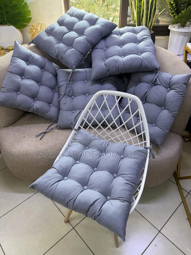 Grey Comfort Chair Pads – Soft Dining Office Seat Cushions - thumbnail 2