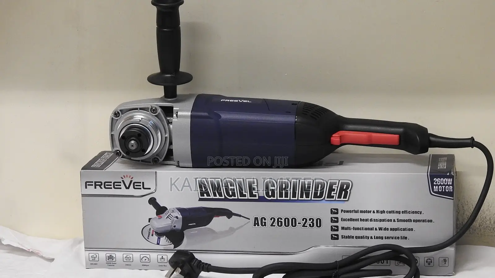 Freevel 2600W Heavy Duty 230mm Angle Grinder. 9 Inch Angle Grinder