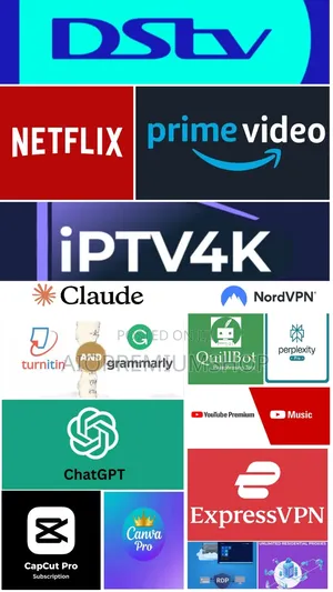 Netflix, DSTV, Chatgpt, Claude Ai, All Available