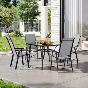 Outdoor Dining Set; Premium Portable Folding Outdoor Dining Set