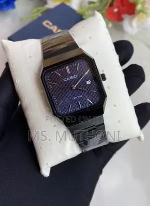 Black s.steel Strap / Dial Casio MTP-B185 Series Square Watch,