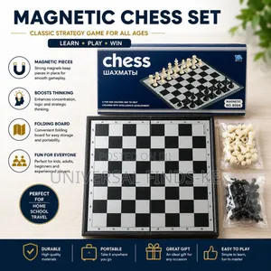 Magnetic Chess Board Game Set – Foldable Chess Board