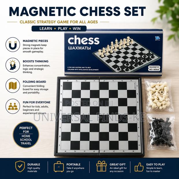 Magnetic Chess Board Game Set – Foldable Chess Board