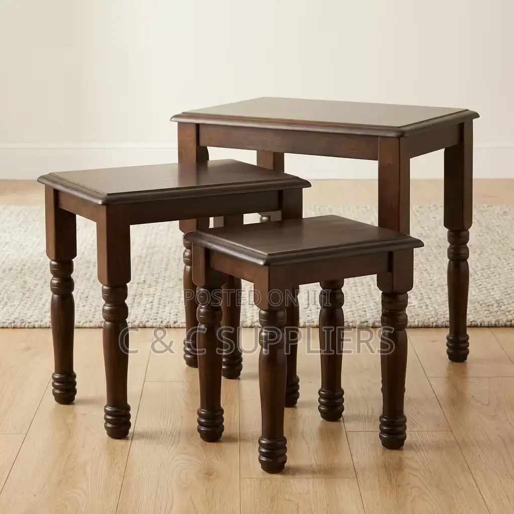 3-Piece Mahogany Nest of Stools
