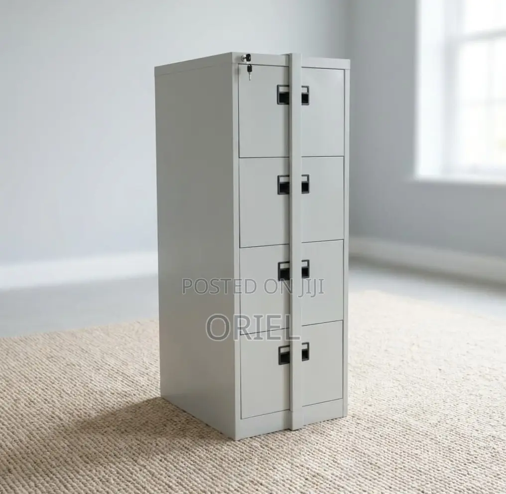 Office Cabinet : 4-Drawer Lockable Cabinet With Bar