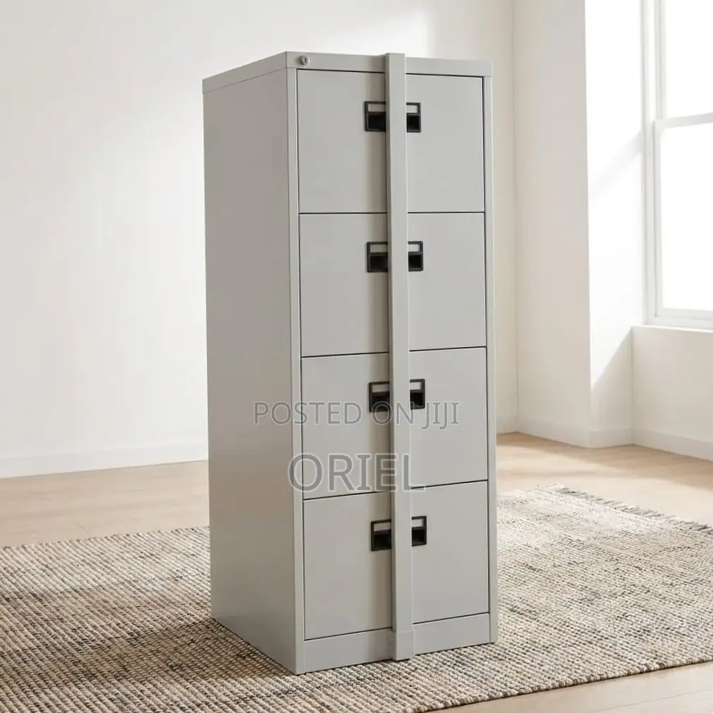 Office Cabinet : 4-Drawer Lockable Cabinet With Bar