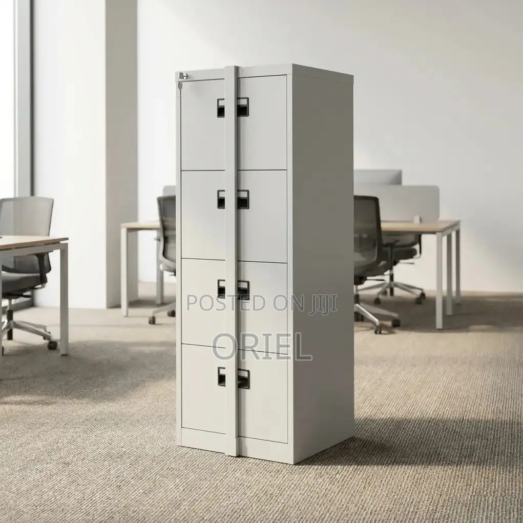 Office Cabinet : 4-Drawer Lockable Cabinet With Bar