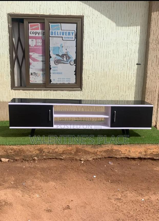 Contemporary Black and White Media Console /5ft TV Stand