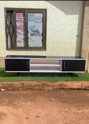 Contemporary Black and White Media Console /5ft TV Stand