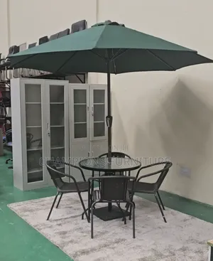 5-Piece Rattan Set With Umbrella