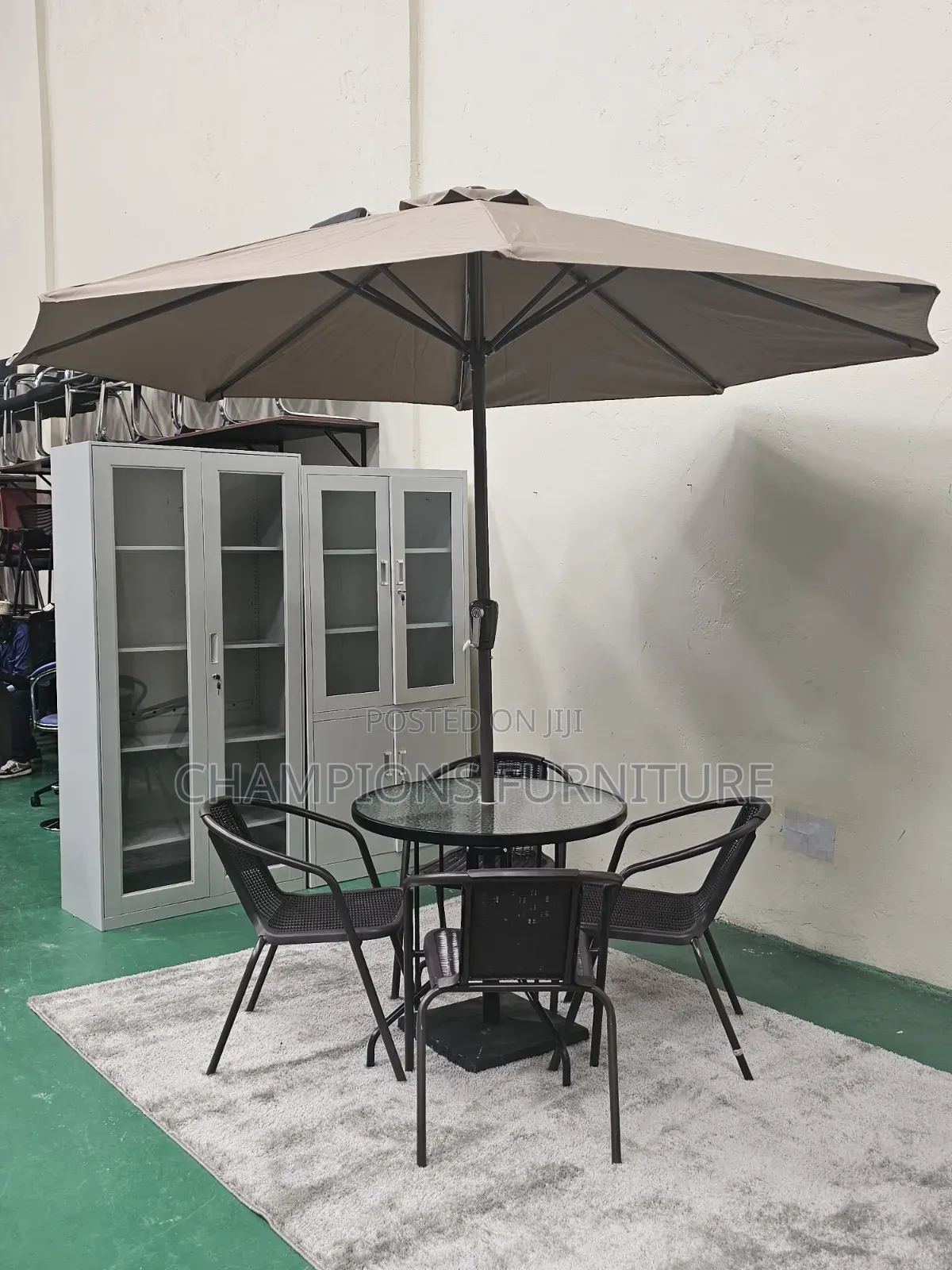 5-Piece Rattan Set With Umbrella