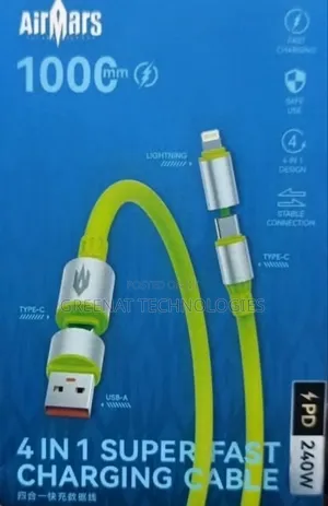 AirMars 4-in-1 Silicone Cable
240W Super Fast Charging