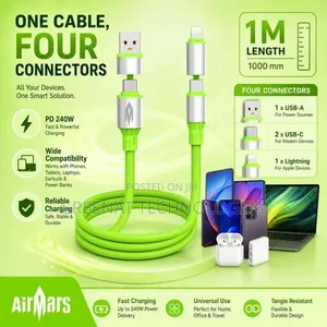 AirMars 4-in-1 Silicone Cable
240W Super Fast Charging