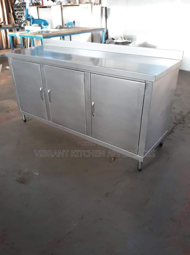 Stainless Steel Cabinet With Three Swing Doors - main view