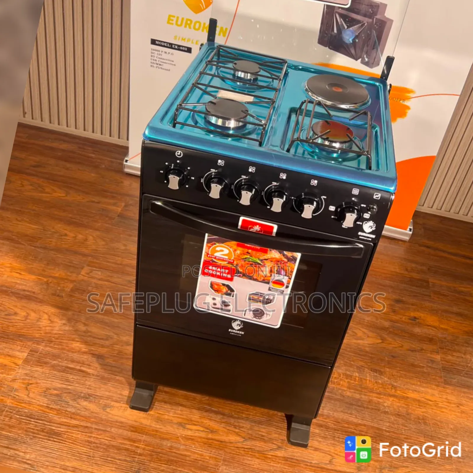 Euroken 50×55 3+1 Gas Cooker – Full Size Kitchen Cooker
