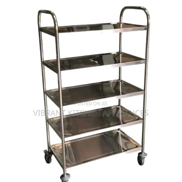 Five-Tier Stainless Steel Trolley