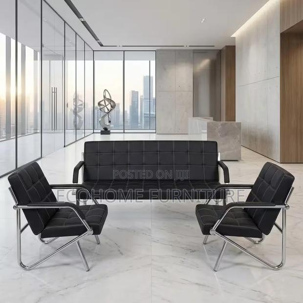 Reception Sofa Set 3 Seater With 2 Visitor Chairs