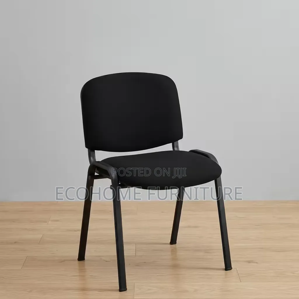 Tosca Visitor Chair Black Padded With Armrests