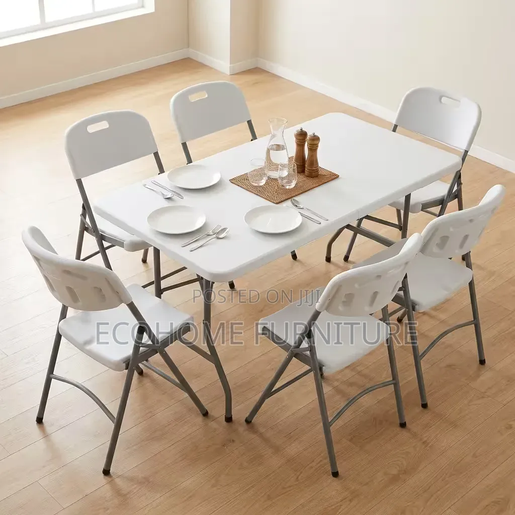 Folding Table Set With 6 Chairs for Events