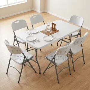 Folding Table Set With 6 Chairs for Events