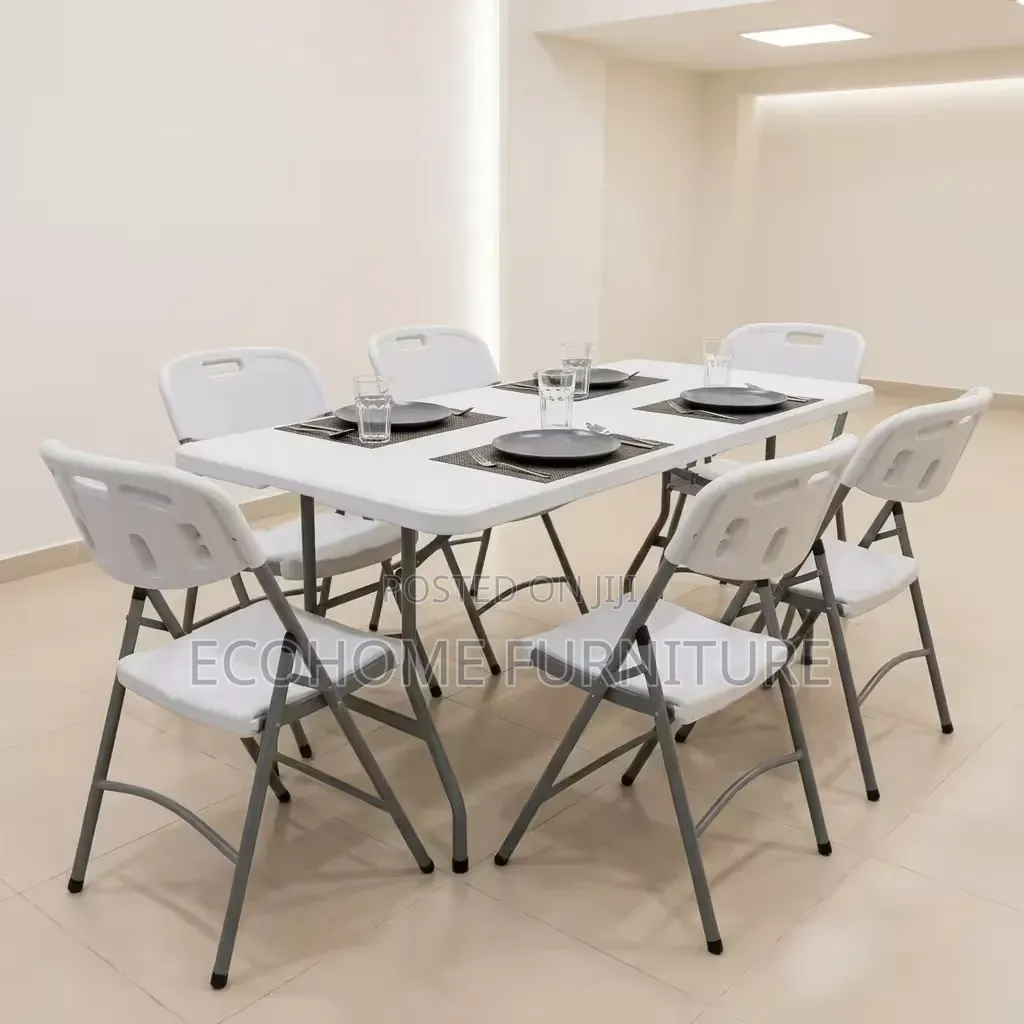 Folding Table Set With 6 Chairs for Events