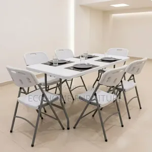 Folding Table Set With 6 Chairs for Events
