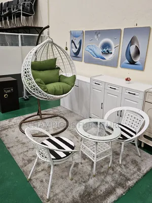 Rattan Egg Swing and Balcony Set