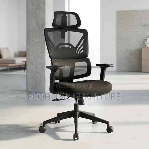 Office Chair Ergonomic Mesh With Headrest Lumbar Support - thumbnail 2