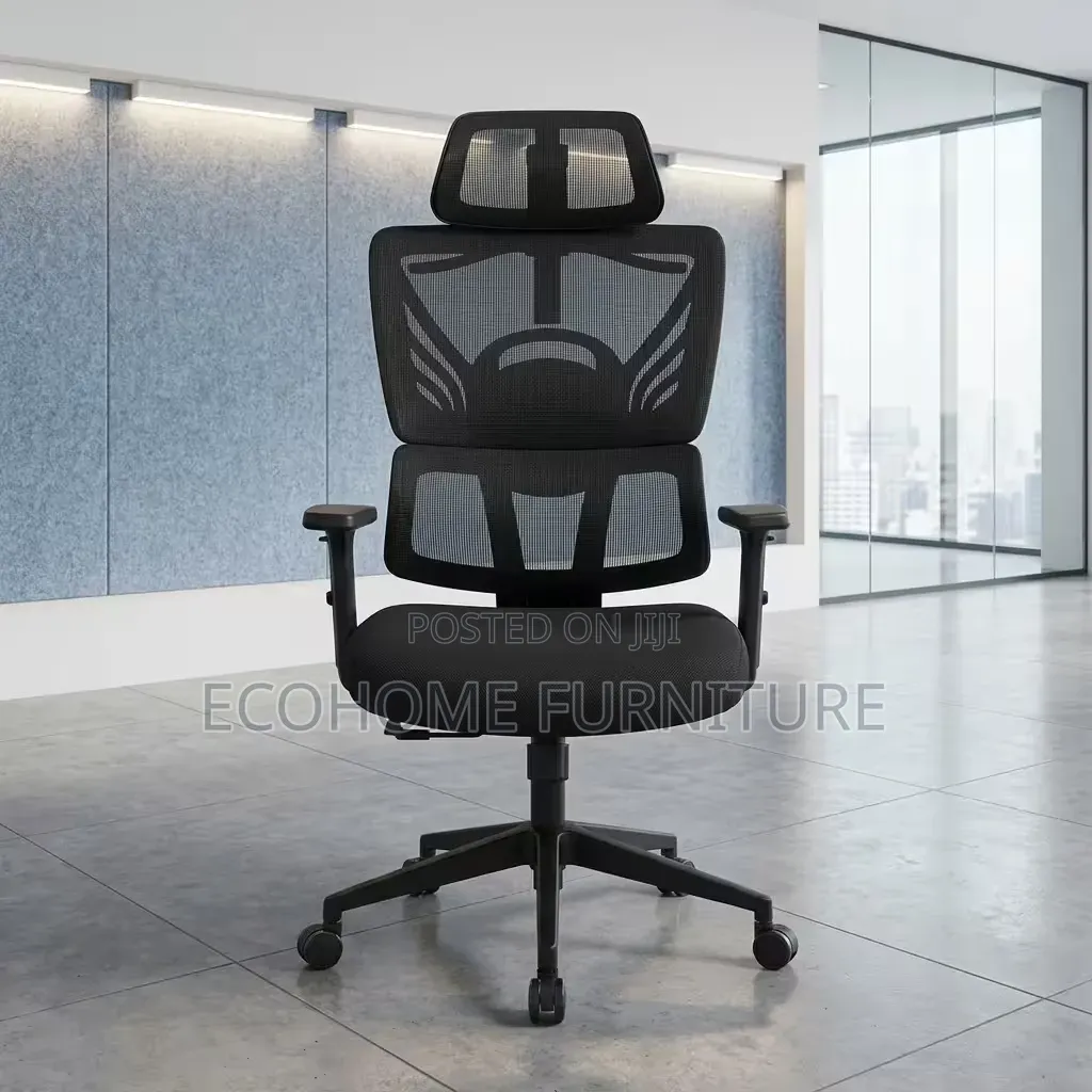 Office Chair Ergonomic Mesh With Headrest Lumbar Support