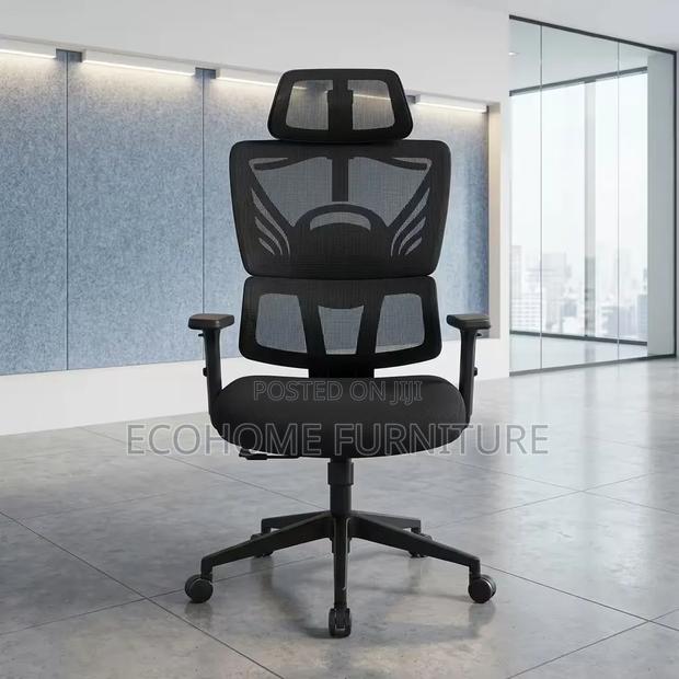 Office Chair Ergonomic Mesh With Headrest Lumbar Support