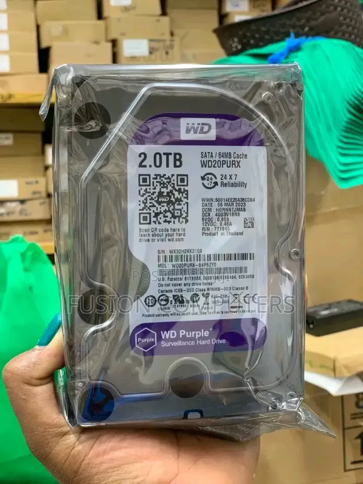 WD Purple 2TB Surveillance Hard Drive (Model: WD20PURZ/WD23PURZ)