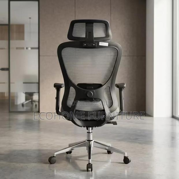 Office Chair Ergonomic Mesh With Headrest Lumbar Support - thumbnail 2