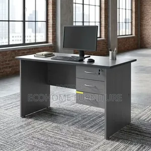 Office Desk Executive Modern Grey With Lockable Storage 1.2M